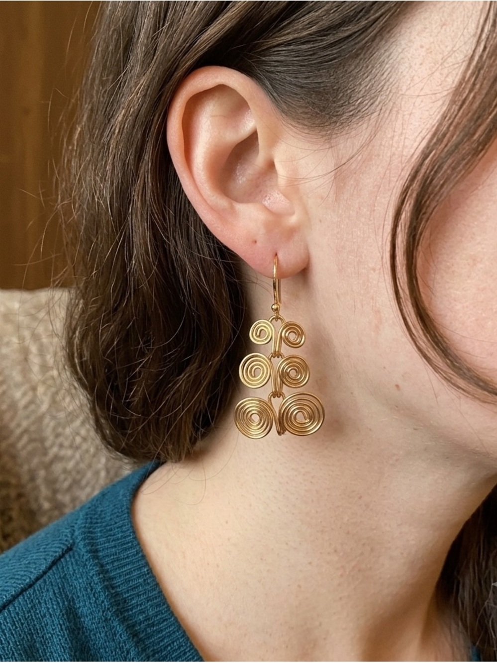 Elegant Gold Egyptian Coil Earrings